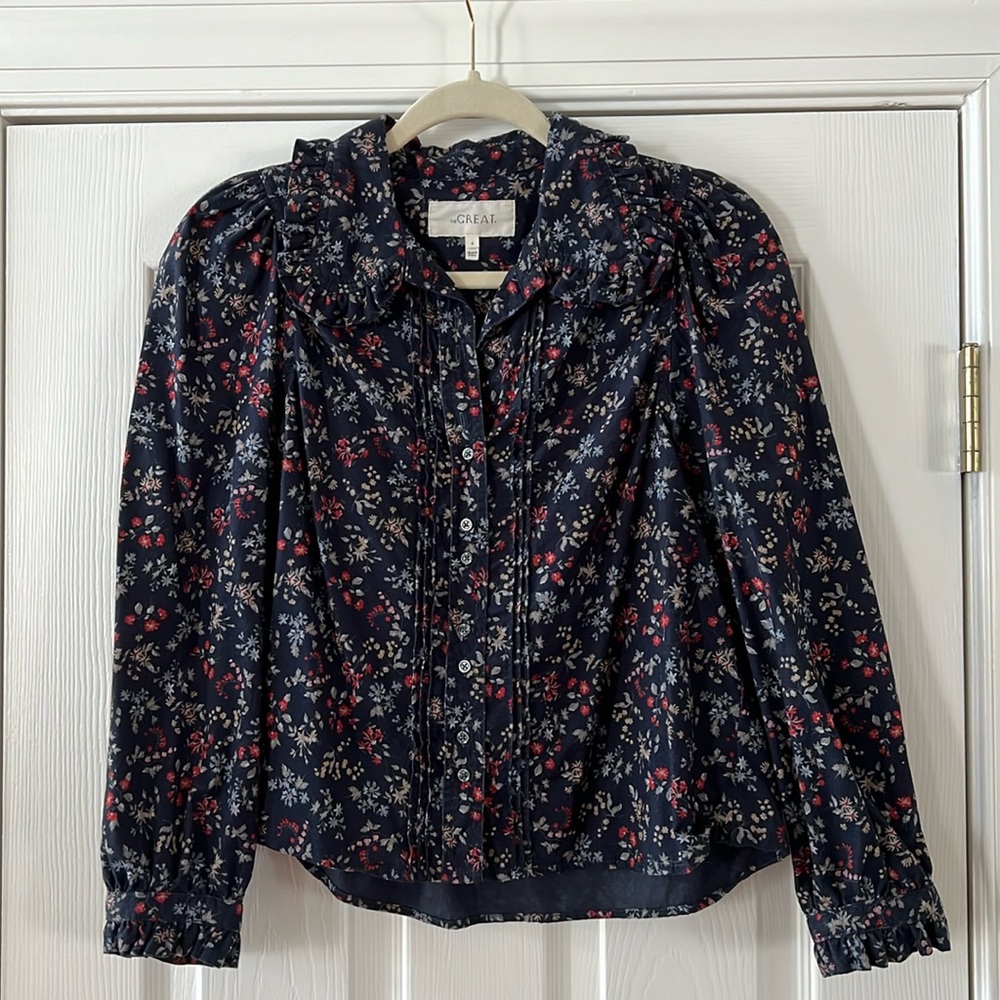 The Great floral corduroy top